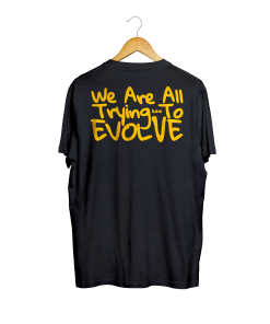trying tee yellow on black back